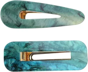 1 Set Acrylic Resin Hair Barrettes Hair Clips,1pcs Hair Clips Marble P