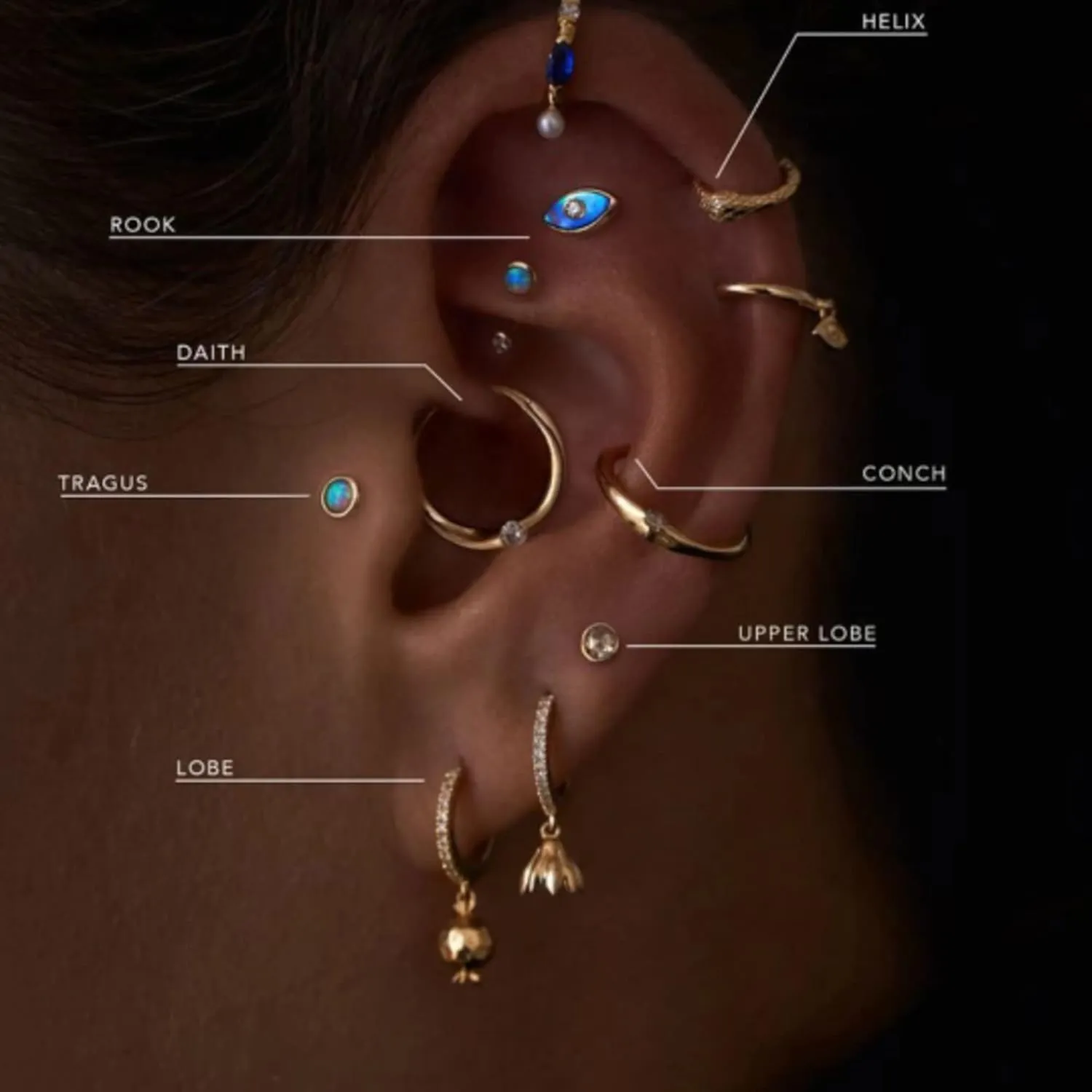 14k Gold Blue Sapphire and Diamond Drop Earrings  Dainty Minimalist Hoop Earrings for Women, Elegant Fine Jewelry Gift for Her.