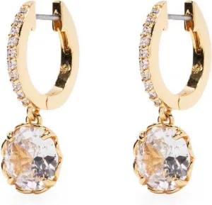 14k Solid Gold Pave Huggie Earring, Round Solitaire Drop Dangle, Handmade Hoop Jewelry Gift for Her.