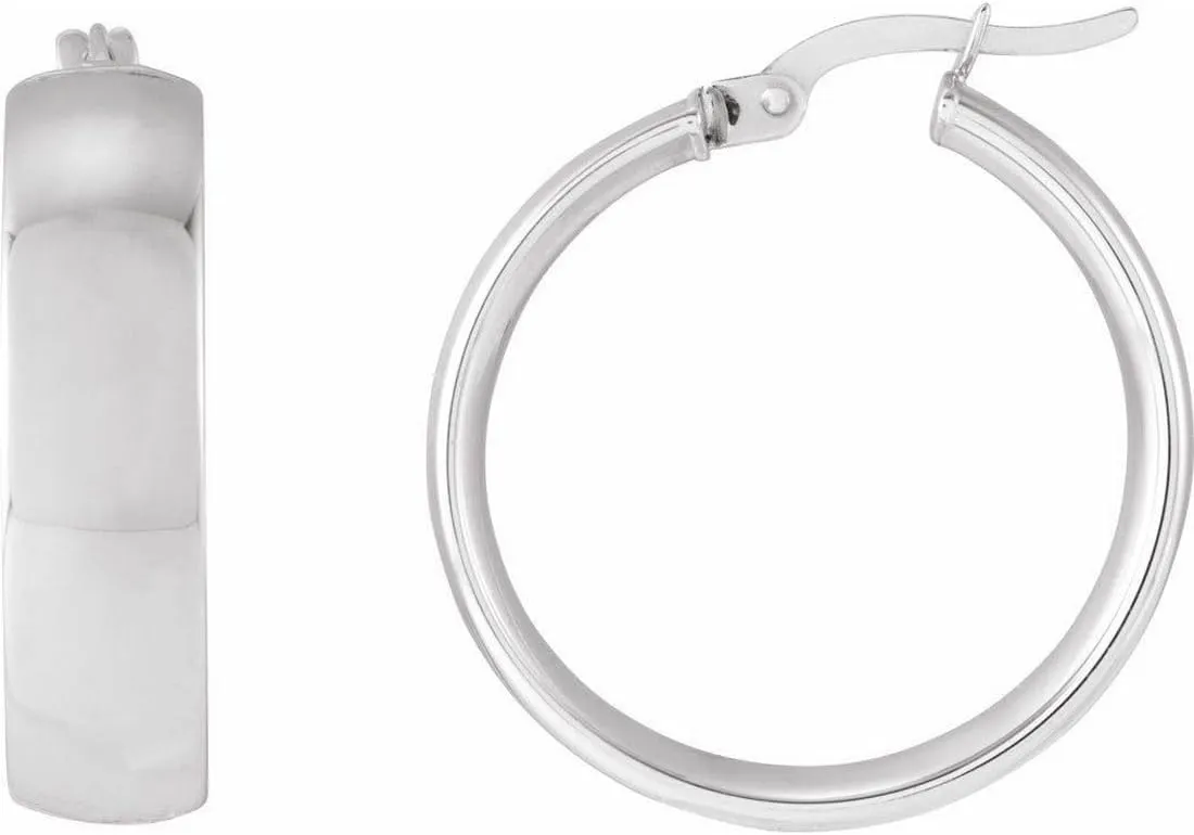 14k White Gold 40mm Polished Hoop Earring-Hoop-Earring for Women