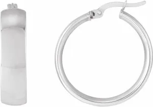 14k White Gold 40mm Polished Hoop Earring-Hoop-Earring for Women