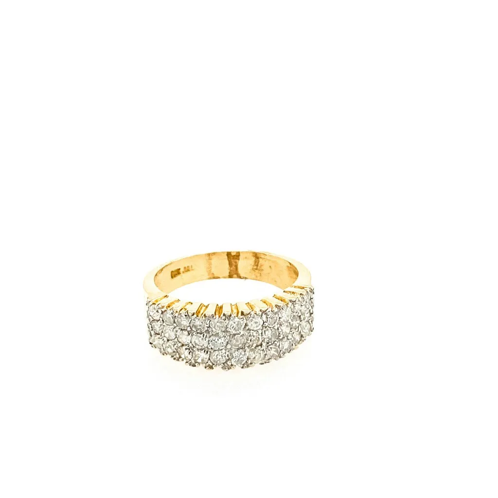1ctw Three Row Diamond Anniversary Band 14K Yellow Gold