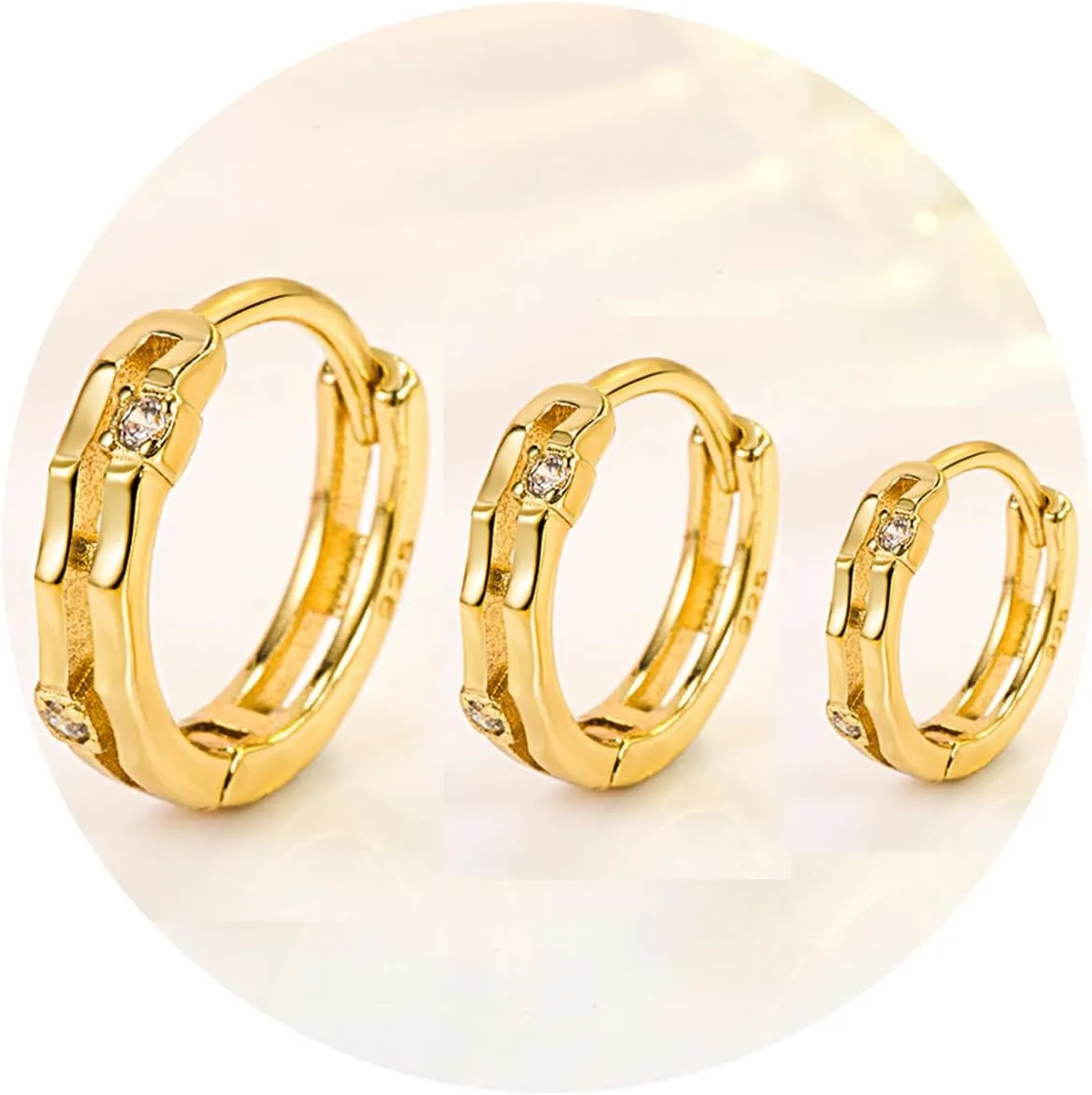 3 PCS 14k Gold Silver Hoop Earrings for Women Hypoallergenic Statement Set Charms Tiny Hoop Earring Everyday Small Chunky 6mm 8mm 10mm Minimalist Dance Earring