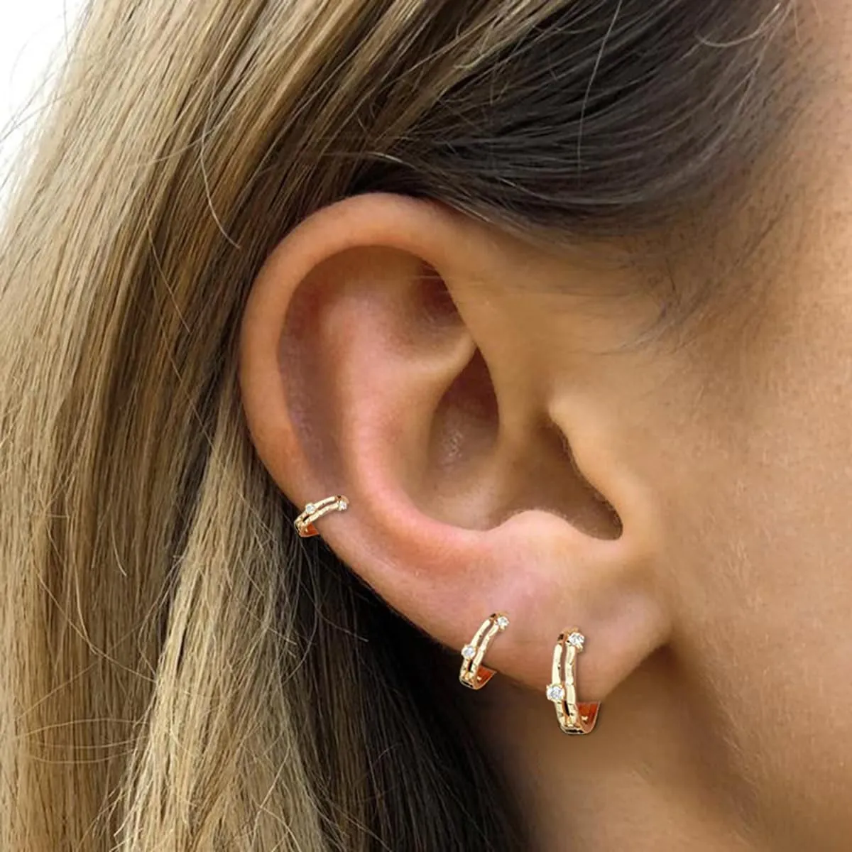 3 PCS 14k Gold Silver Hoop Earrings for Women Hypoallergenic Statement Set Charms Tiny Hoop Earring Everyday Small Chunky 6mm 8mm 10mm Minimalist Dance Earring
