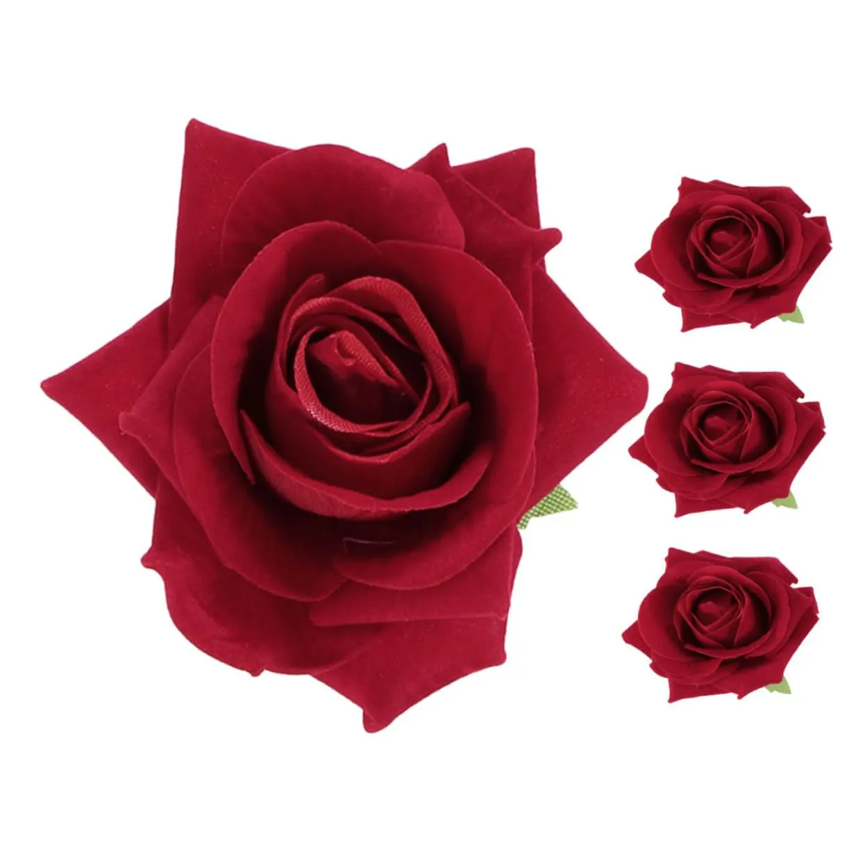4Pcs Red Rose Flower Hair Clips Brooches Lightweight Faux Floral Accessories for Women for Weddings Parties and Special Occasions