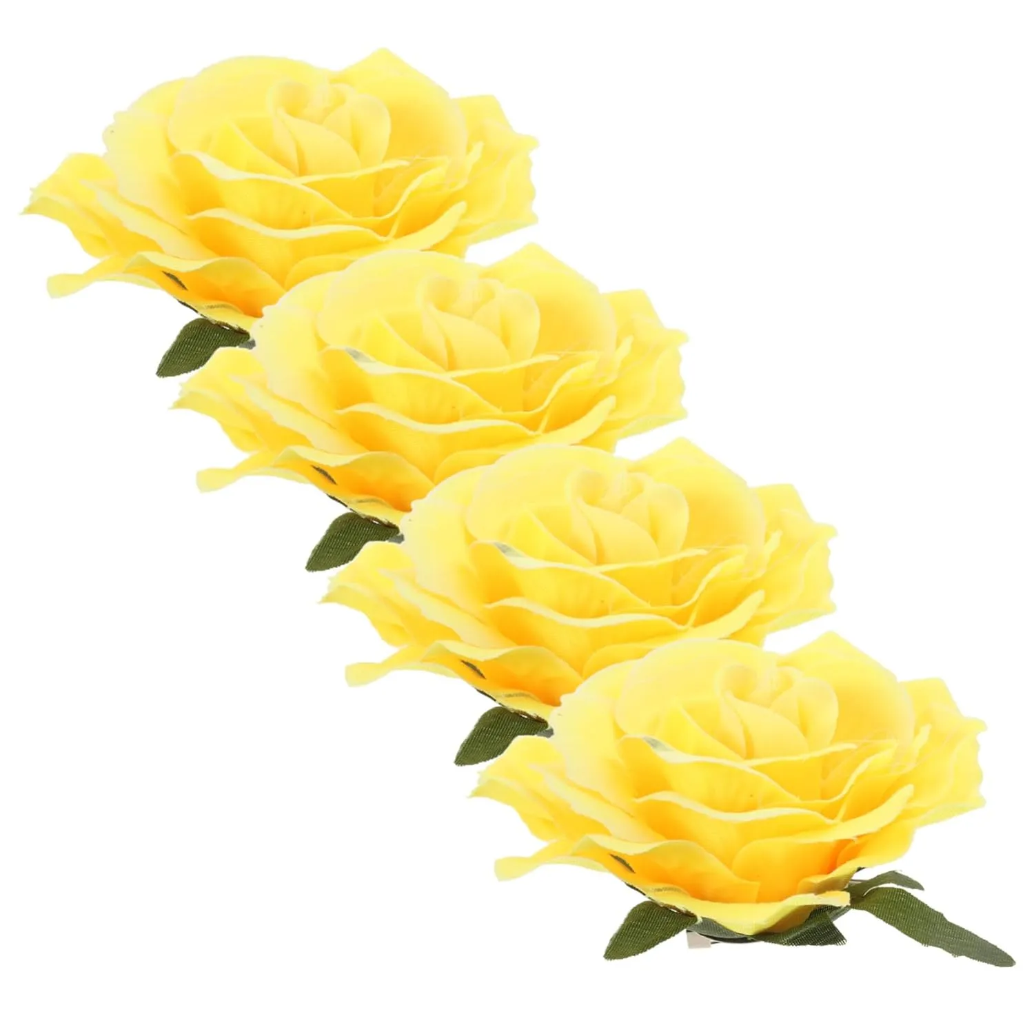 4Pcs Yellow Cloth Rose Hairpin Brooch for Elegant Floral Accessory for Weddings Parties and Vacations for Hawaiian Themed Events and Festivals