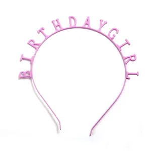 Alphabet Headwear Girls Birthday Party Headband Zinc Alloy Tiara Hair Band Sweet Decorations