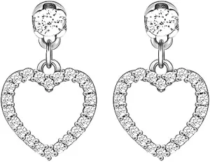 Beryl Crafts 2 Ctw Round Cut Cz Diamond Women's Heart Shape Drop & Dangle Earrings 14K White Gold Plated Silver