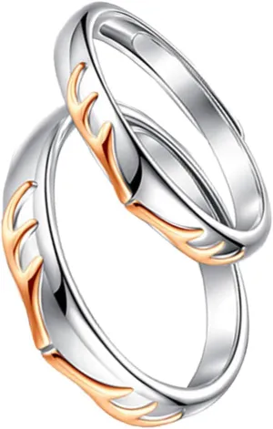 BESPORTBLE 2Pcs Sterling Couple Rings Open Design Lovers Finger Rings Delicate Jewelry for Him and Her Valentines Day Present