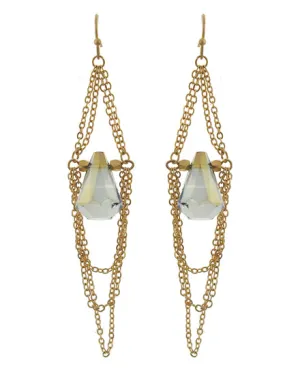 Black Diamond Glass Crystal Chandelier Dangle Earring