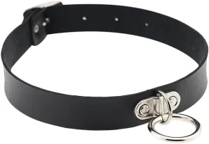 Black PU Leather Choker Ladies Gothic Choker Costume Collar Necklace Sexy Halloween Necklace