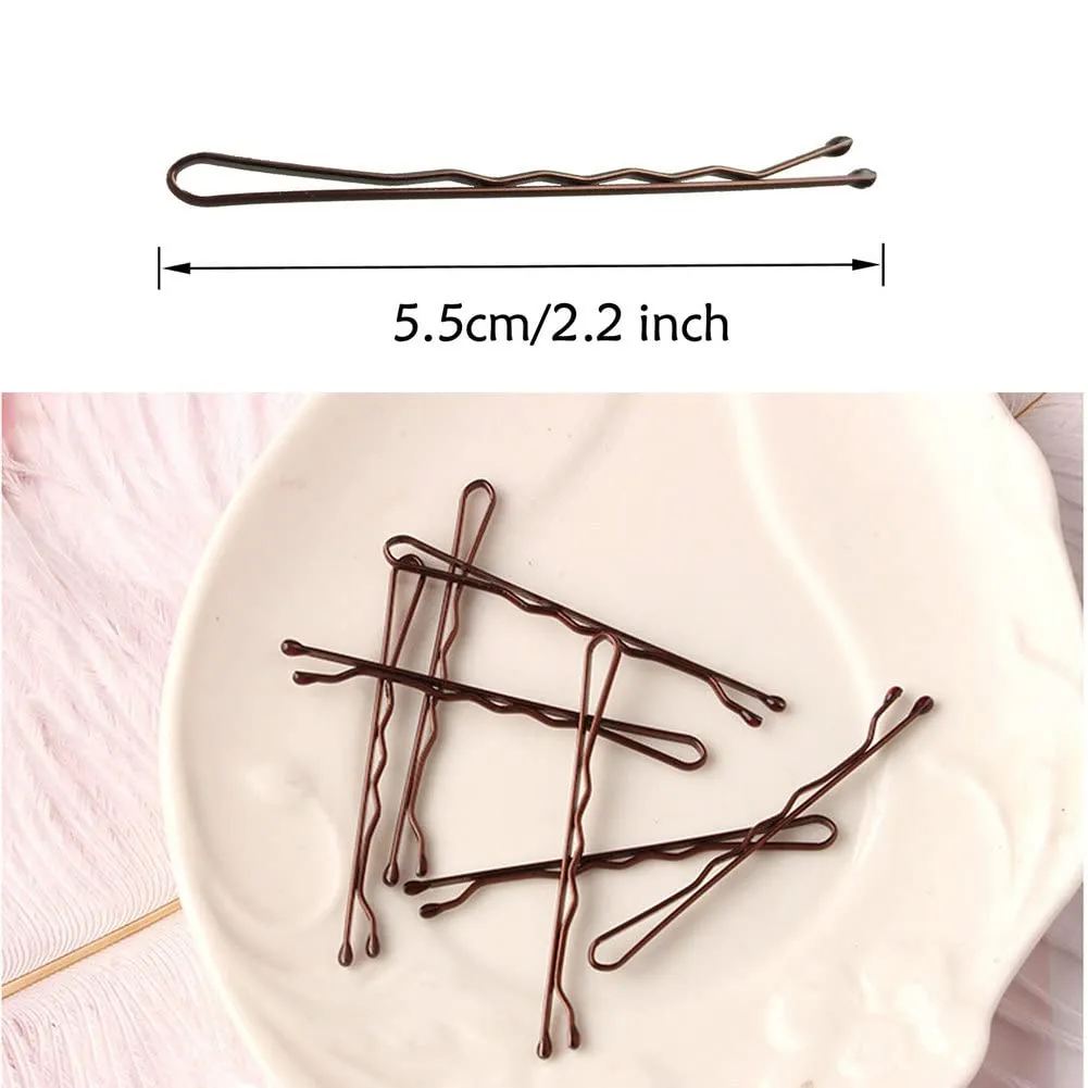 Bobby Pins Brown, 330 Count 2.2 Inch Hair Pins With Cute Box, Premium Bobby Pin For Kids, Girls And Women, Great For All Hair Types