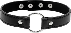 Bondage Collar Adjustable Gothic Choker Necklace Black Geometric Leather O Ring Collar Necklace Role Play Gift
