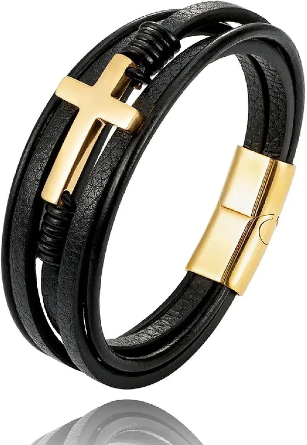 Bracelet Men Bracelets Jewellery Braided Leather Bracelet Classic Double Cross Leather Men'S Bracelet Accessorie