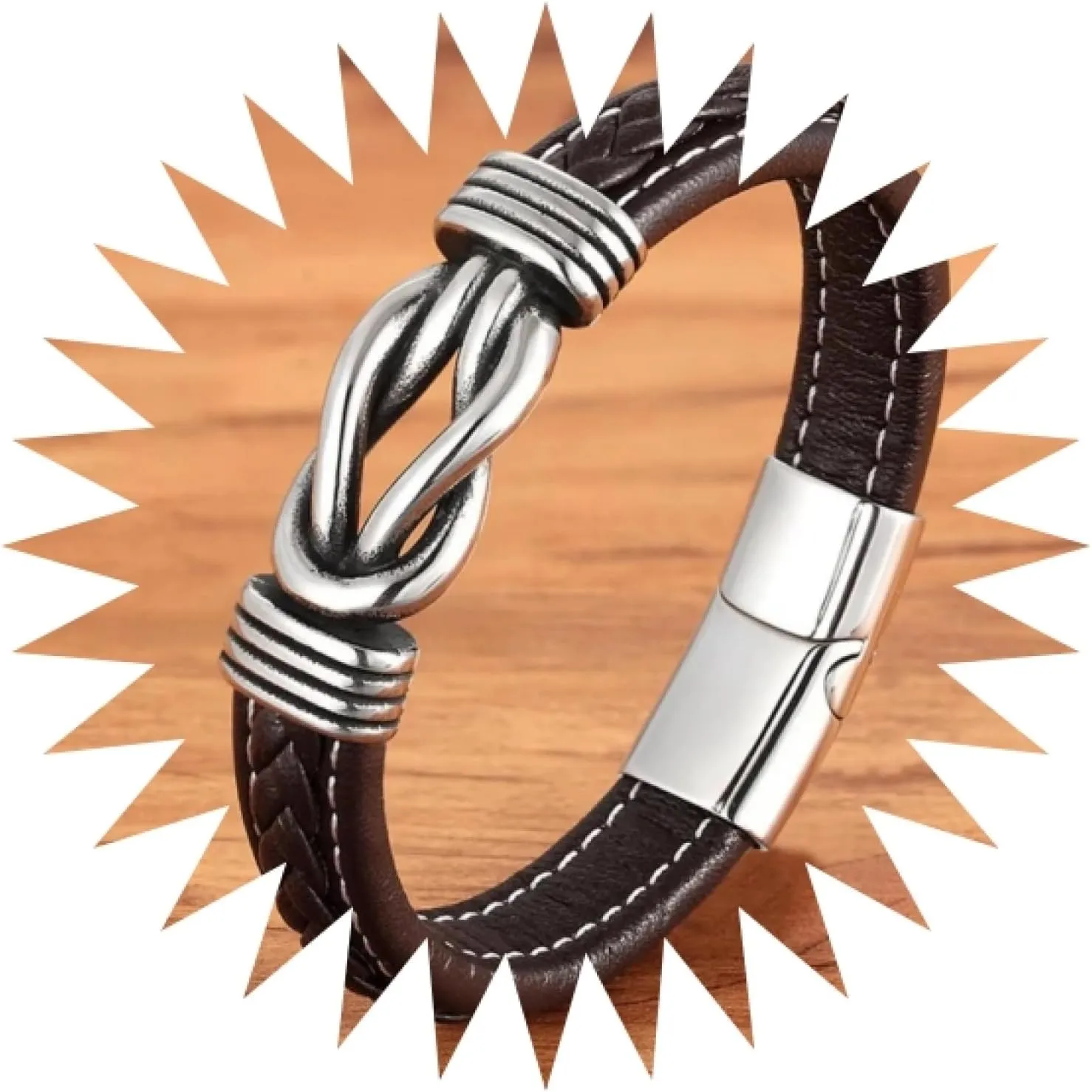 Bracelet Men Bracelets Jewellery Men'S Leather Bracelet Hand-Woven Black Blue Leather Bangle