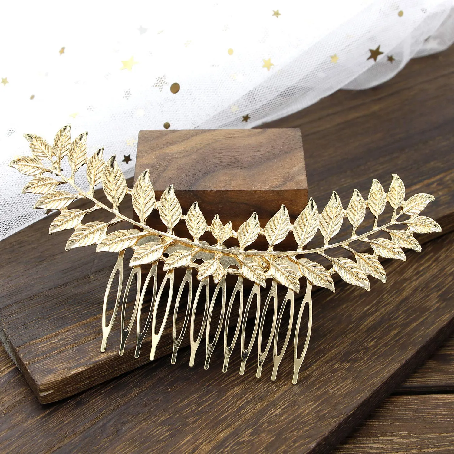 Bridal Flower Wedding Hair Pins Crystal Pearl Hair Combs Clips Headpiece Gold Wedding Hair Accessories Jewelry with Rhinestone for Brides Bridesmaids Women Girls (Gold) A48