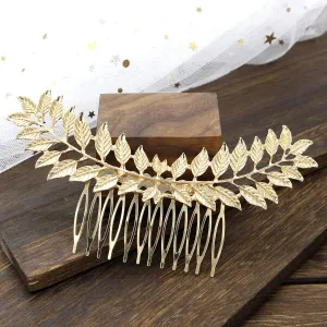 Bridal Flower Wedding Hair Pins Crystal Pearl Hair Combs Clips Headpiece Gold Wedding Hair Accessories Jewelry with Rhinestone for Brides Bridesmaids Women Girls (Gold) A48