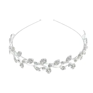 Bridal Flower Wedding Hair Pins Crystal Pearl Hair Combs Clips Headpiece Gold Wedding Hair Accessories Jewelry with Rhinestone for Brides Bridesmaids Women Girls (Silvery) A75