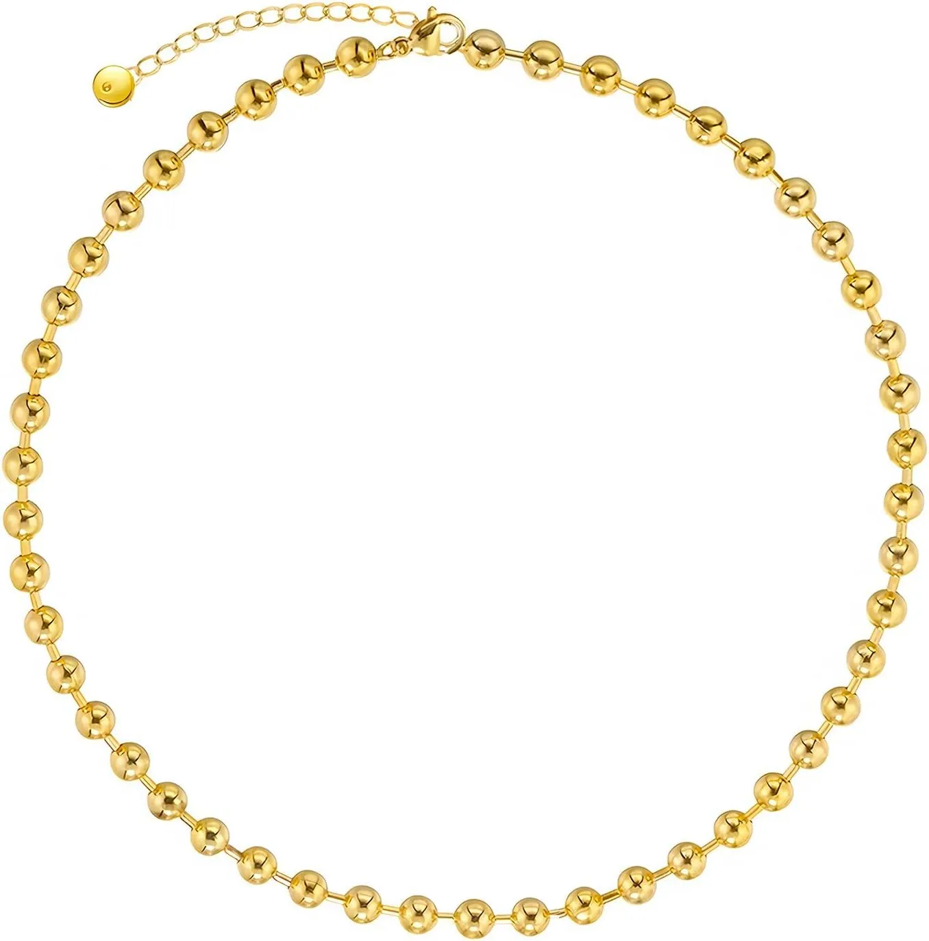 Chunky Ball Beaded Necklace for Women Big Heart Clover Seashell Necklaces Beads Chain Neck Choker Jewelry