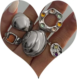 Chunky Gold Rings Set for Women Pearl Flower Crystal Open Statement Knuckle Finger Rings Punk Party Jewelry