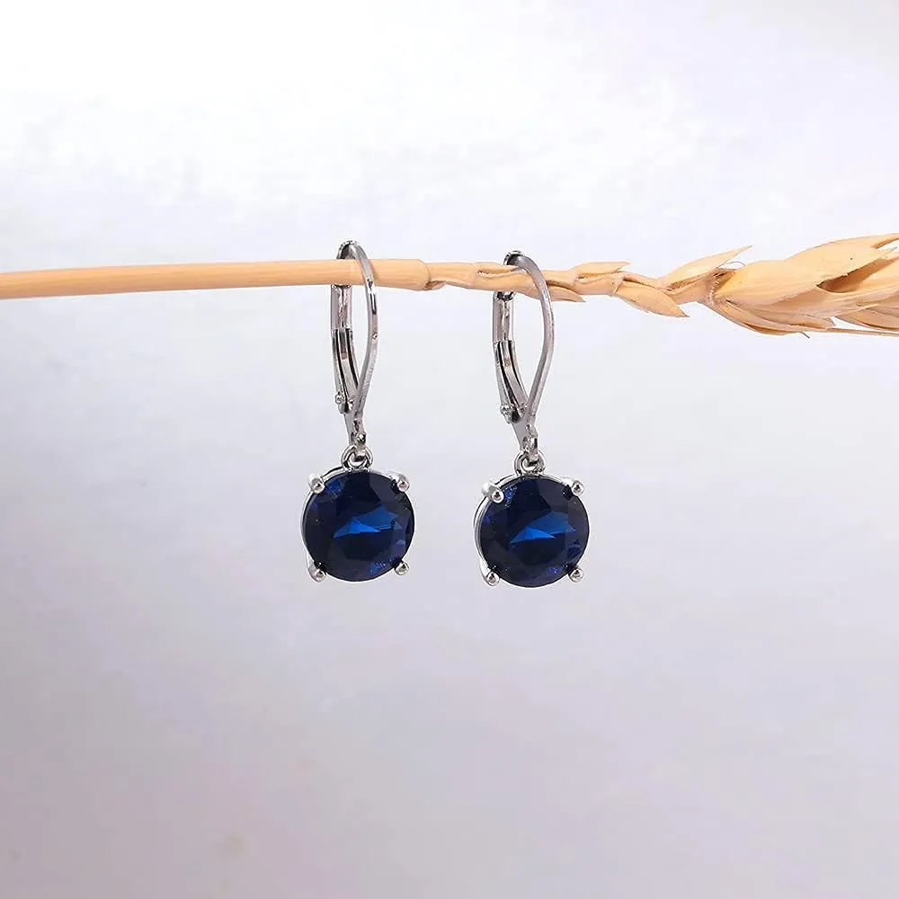 CiNily Leverback Dangle Earrings Created Crystal Drop Earrings Gold Plated Jewelry Gift for Women Girls 8mm
