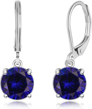 CiNily Leverback Dangle Earrings Created Crystal Drop Earrings Gold Plated Jewelry Gift for Women Girls 8mm