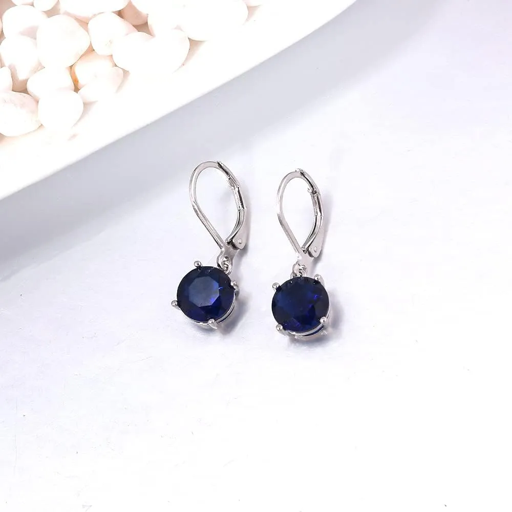 CiNily Leverback Dangle Earrings Created Crystal Drop Earrings Gold Plated Jewelry Gift for Women Girls 8mm