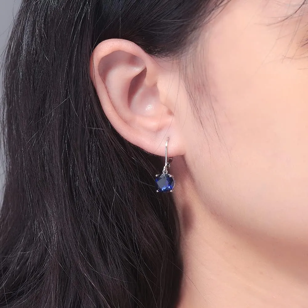 CiNily Leverback Dangle Earrings Created Crystal Drop Earrings Gold Plated Jewelry Gift for Women Girls 8mm