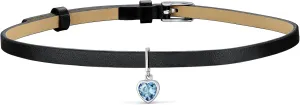 Custom4U Personalized Black Leather Choker Necklace with Picture/Name/Initials/Letters Charm,Custom Made Adjustable Choker Collar Gothic Punk Necklaces Jewelry Gifts for Women