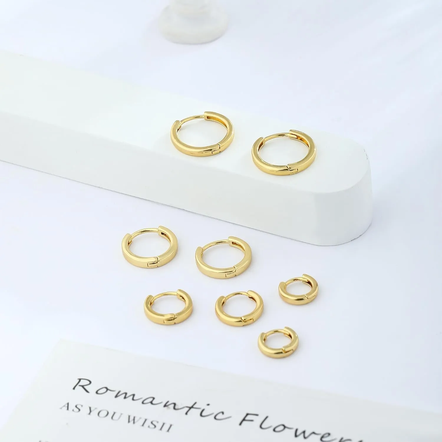 Dainty Gold/Silver Huggie Hoop Earrings Set for Women,14K Gold/Silver plated Cartilage Piercing Small Hoop Earrings Hypoallergenic clip on hoop Earrings for Women and Men