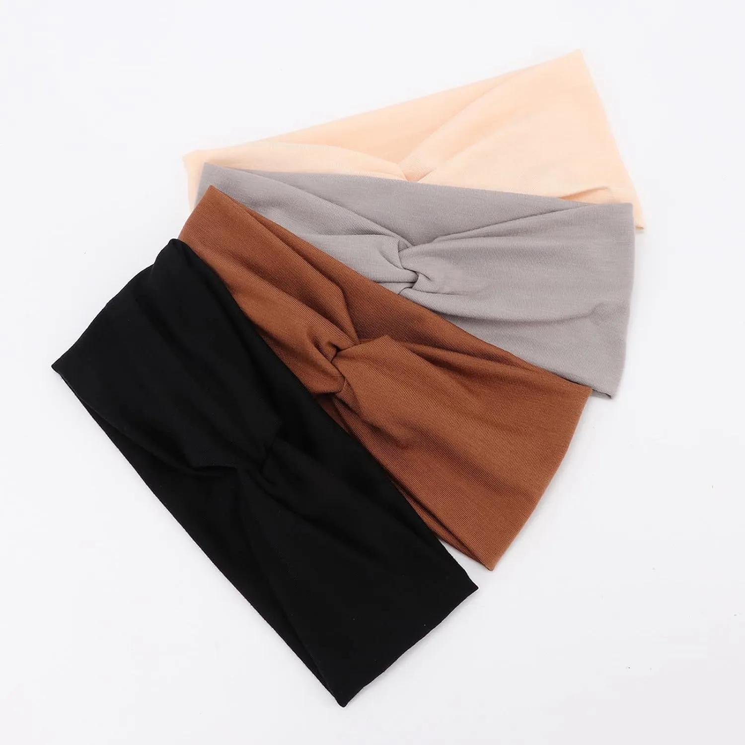 DRESHOW 8 Pack Headbands for Women Yoga Knotted Headbands Elastic Criss Cross Hair Accessories Sports Head Wrap Non Slip