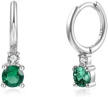 E Green Zircon Stud Hoop Drop Dangle Earrings For Women Gold Plated Ear Cuffs Women's Clip Earrings Jewelry 5sss