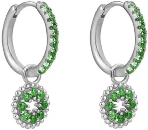 E Green Zircon Stud Hoop Drop Dangle Earrings For Women Gold Plated Ear Cuffs Women's Clip Earrings Jewelry 5sss