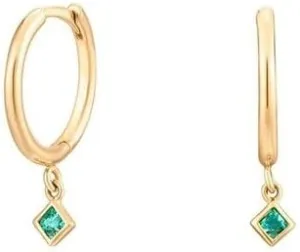 E Green Zircon Stud Hoop Drop Dangle Earrings For Women Gold Plated Ear Cuffs Women's Clip Earrings Jewelry 5sss
