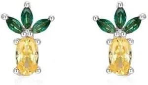E Green Zircon Stud Hoop Drop Dangle Earrings For Women Gold Plated Ear Cuffs Women's Clip Earrings Jewelry 5sss