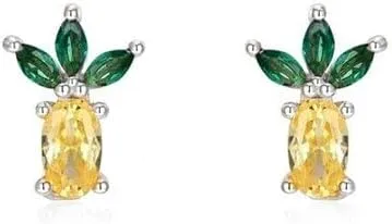 E Green Zircon Stud Hoop Drop Dangle Earrings For Women Gold Plated Ear Cuffs Women's Clip Earrings Jewelry 5sss