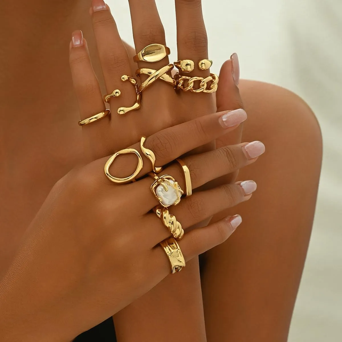 Elegant Gold Rings for Women Stackable & Knuckle Gold Rings Hypoallergenic Chunky Gold Rings for Women Adjustable Midi Rings Elegant Dainty Rings Jewelry for Women