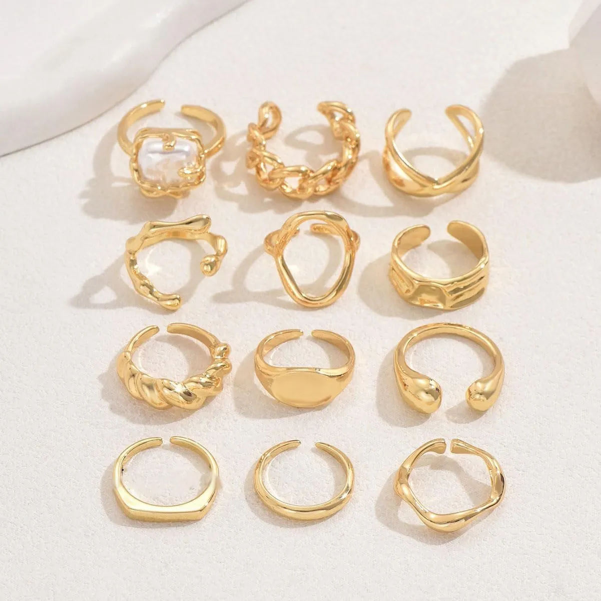 Elegant Gold Rings for Women Stackable & Knuckle Gold Rings Hypoallergenic Chunky Gold Rings for Women Adjustable Midi Rings Elegant Dainty Rings Jewelry for Women