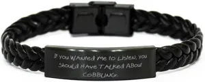 Epic Cobbling Gifts, If You Wanted Me to, Inappropriate Birthday Braided Leather Bracelet Gifts For Men Women From Friends, Leather bracelets for men, Leather bracelets for women, Handmade leather