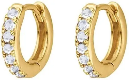 Geometry Round Colorful Crystals Hoop Earrings For Women Girls Unusual Earrings Cartilage 925 Sterling Silver Pendientes