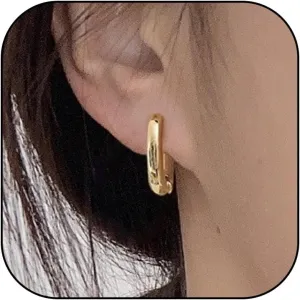 Gold Hoop Earrings for Women Chunky Hoop Earrings for Teen Girls Geometric Hoop Earrings Jewelry Gift
