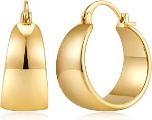 Gold Huggie Hoop Earrings for Women Everyday Fashion Jewelry