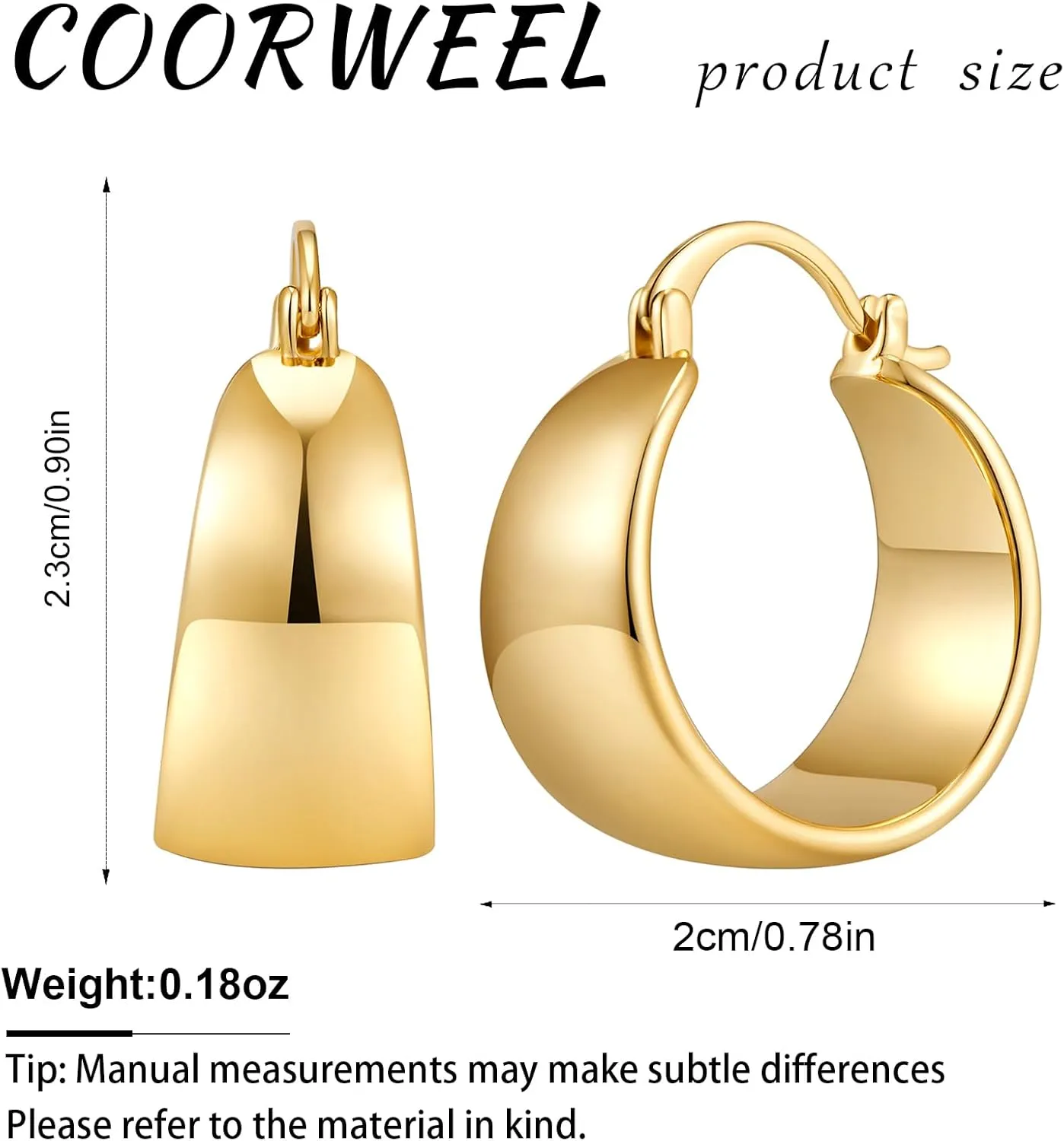 Gold Huggie Hoop Earrings for Women Everyday Fashion Jewelry