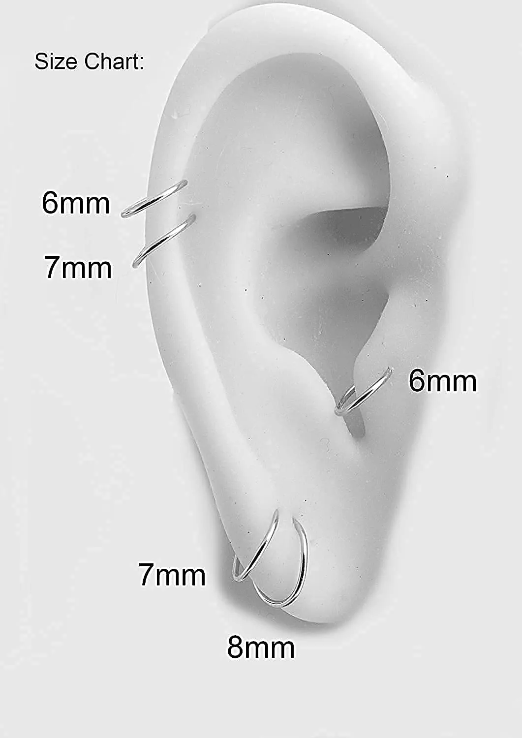 Gold, Sterling Silver Tiny Thin Hoop Earrings for Women Cartilage Nose Septum Helix Tragus Rings Multiple Piercing Jewelry, Hypoallergenic (7mm | 24 GA, 14K Rose Gold Filled)