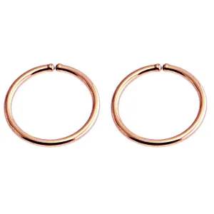 Gold, Sterling Silver Tiny Thin Hoop Earrings for Women Cartilage Nose Septum Helix Tragus Rings Multiple Piercing Jewelry, Hypoallergenic (7mm | 24 GA, 14K Rose Gold Filled)
