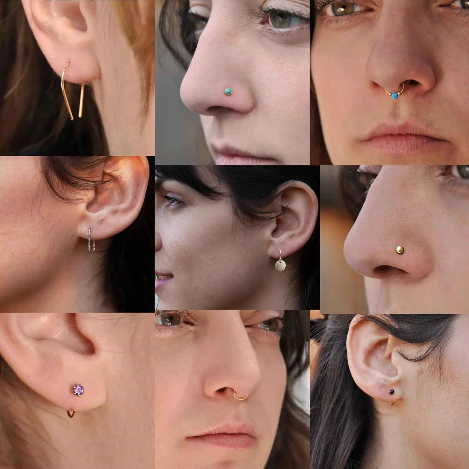 Gold, Sterling Silver Tiny Thin Hoop Earrings for Women Cartilage Nose Septum Helix Tragus Rings Multiple Piercing Jewelry, Hypoallergenic (7mm | 24 GA, 14K Rose Gold Filled)