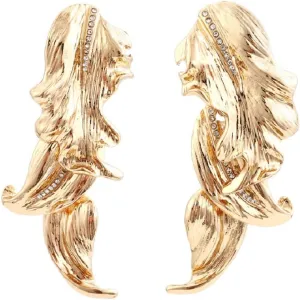 Golden Leaf Earrings for Women, Plant Leaf Tassel Earrings, Gold Tree Leaf Statement Dangle Earrings Hypoallergenic, Cute Flower Leaf Drop Earrings, Bohemian Leaves Earrings Studs