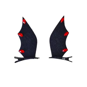 Halloween Black Wing Hair clips pins Bat Wing Hairclips Girls Hairpings Halloween BDH01 (2 Pcs Set A)