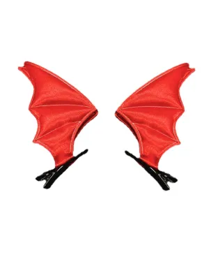 Halloween Black Wing Hair clips pins Bat Wing Hairclips Girls Hairpings Halloween BDH01 (A2-Red)