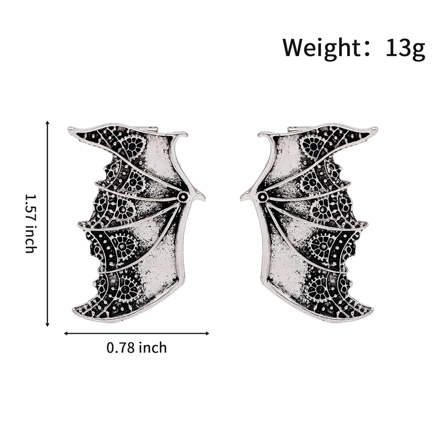 Hofar 2 PCS Halloween Cartoon Bat Ears Bat Wings Hair Clips Hairpin Hair Accessories Cosplay Costume Bat Devil Horns Wings